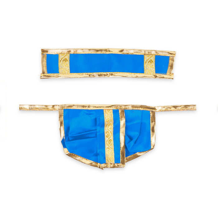 Panchakacham - 4 x 6 Inches | Satin Jari Border Dhoti/ Bhagwan Uthriyam/ Panchakajam For Deity Decor
