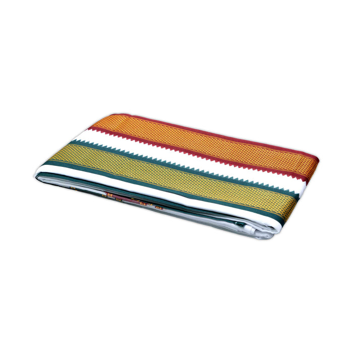 Readymade Panchakacham With Angavastram - 9 x 5 Yards | Mayilkan border White Colour Dhoti & Thundu for Men
