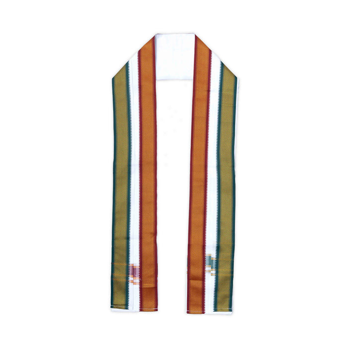 Readymade Panchakacham With Angavastram - 9 x 5 Yards | Mayilkan border White Colour Dhoti & Thundu for Men