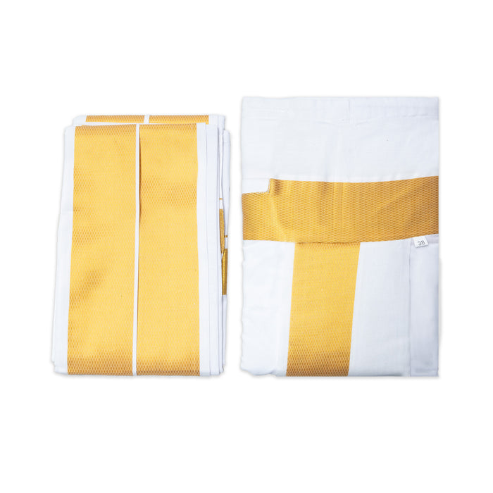 Readymade Panchakacham - 9 x 5 Yards | Traditional Wear/ 100K Cotton Dhoti/ Jari Border Panchakacham For Men