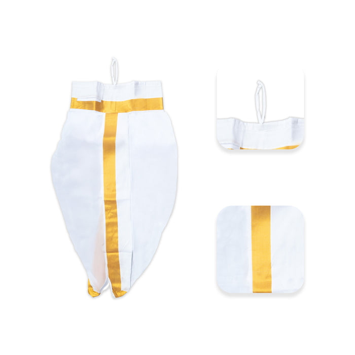 Readymade Panchakacham - 9 x 5 Yards | Traditional Wear/ 100K Cotton Dhoti/ Jari Border Panchakacham For Men
