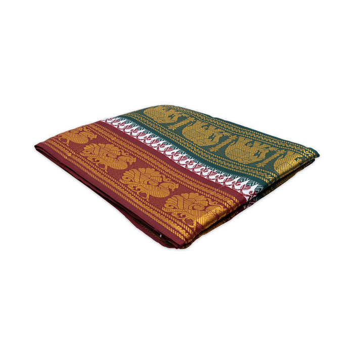 Panchakacham - 4 Inches | White Panchakajam/ Cotton Jacquard Border Dhoti for Deity