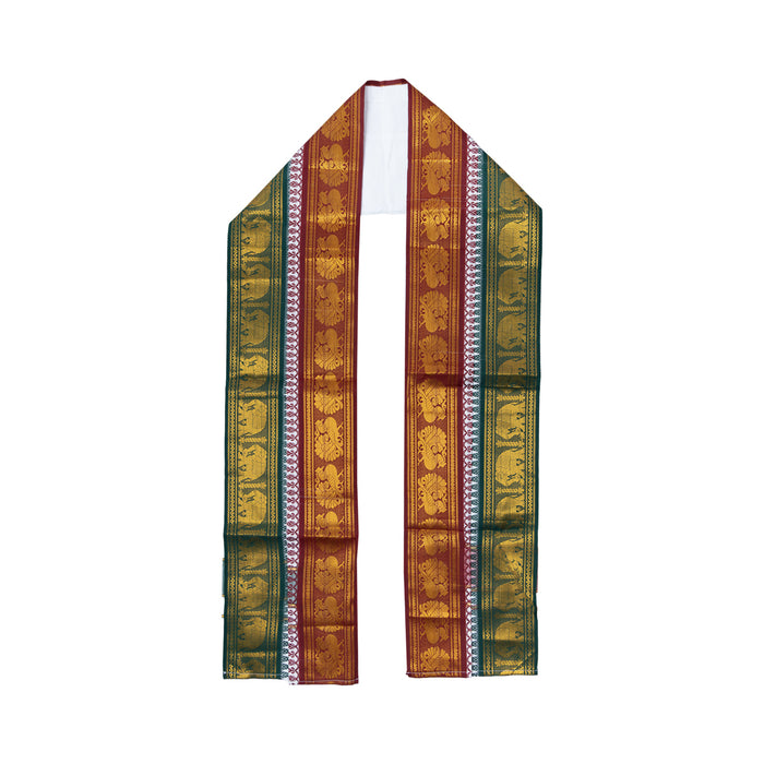 Panchakacham - 4 Inches | White Panchakajam/ Cotton Jacquard Border Dhoti for Deity