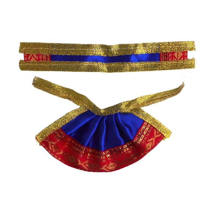 Amman Pavadai - 6 x 8 Inches | Satin Mata Rani Poshak/ Devi Vastra/ Jari Border Design Devi Dress For Deity