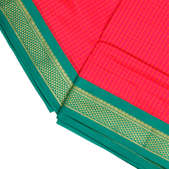 Saree - 9.5 Yards | Korvai Checked & Rich Pallu Pudavai/ Ethnic Saree/ South Indian Saree For Festive Wear