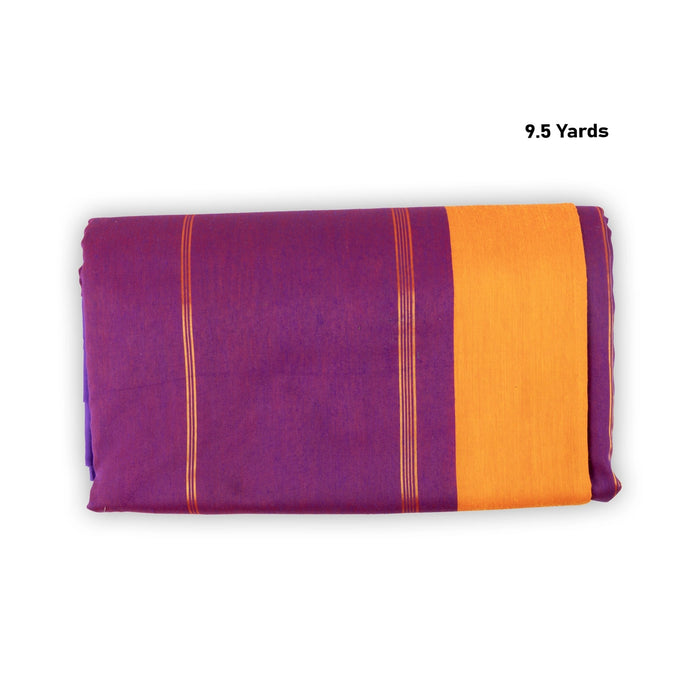 Traditional Saree - 9.5 Yards | Kalyani Cotton Saree/ Temple Border Pudavai For Traditional Wear