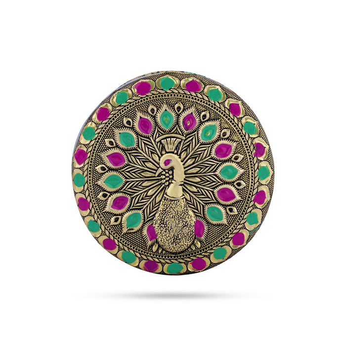 Pooja Box - 4.75 Inches | Gold Meenakari Design Jewellery Box/ Storage Box for Home & Gifting