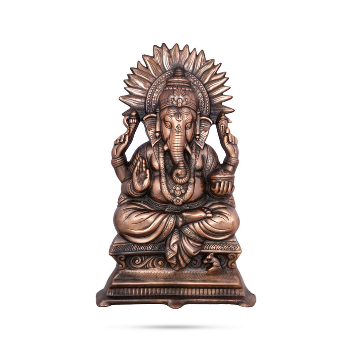 Ganesh Murti Wall Hanging - 22 x 14 Inches | Copper Oxidised Idol/ Wall Hanger for Home & Pooja Decor