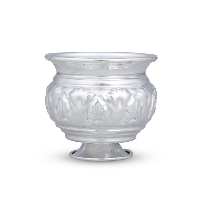 Chandan Cup With Base – 2.5 x 2.5 Inches | White Metal Kinnam/ Pooja Cup/ Small Bowl For Temple Use