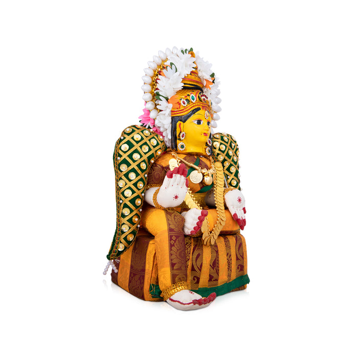 Varalakshmi Amman Set - 11 x 7.5 Inches | Devi Alankaram Set/ Full Alankaram Set Varalakshmi for Pooja Decor