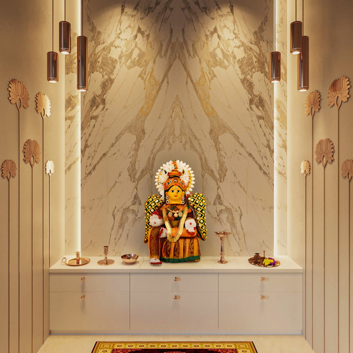 Varalakshmi Amman Set - 11 x 7.5 Inches | Devi Alankaram Set/ Full Alankaram Set Varalakshmi for Pooja Decor