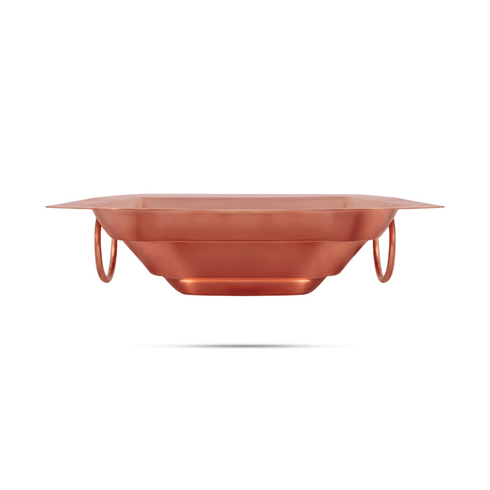 Havan Kund With Handle - 2 X 7.5 X 7.5 Inches | Copper Agnihotra/ Hawan Kund Without Stand For Yagna & Ritual