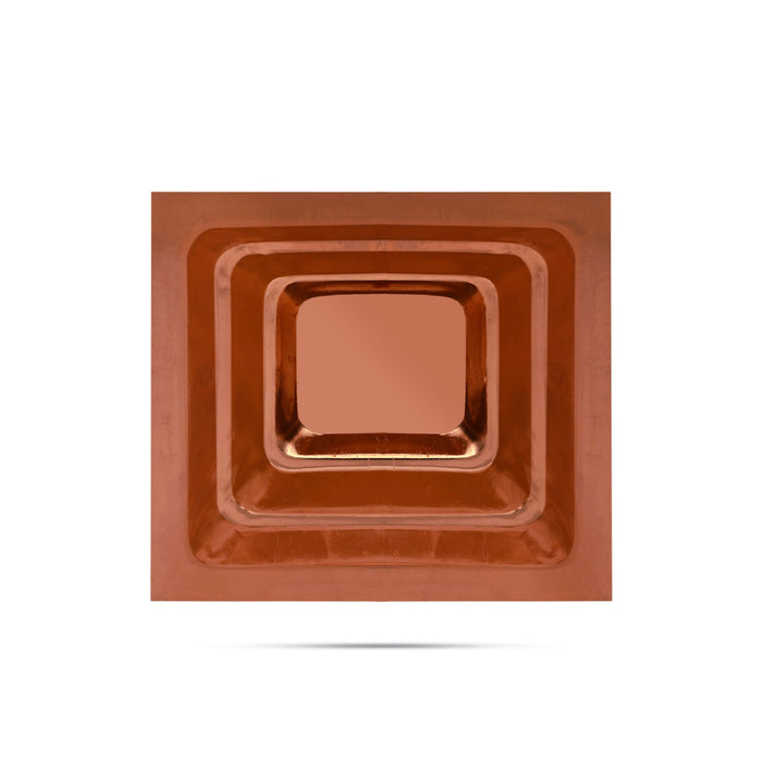 Havan Kund With Handle - 2 X 7.5 X 7.5 Inches | Copper Agnihotra/ Hawan Kund Without Stand For Yagna & Ritual
