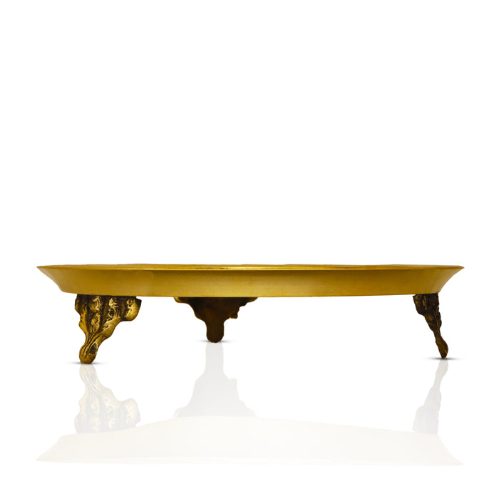 Brass Pin Tray - 1 x 6 Inches | Brass Tray/ Puja Plate/ Thali Plate for Pooja/ 325 Gms Approx