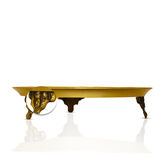 Brass Pin Tray - 1 x 6 Inches | Brass Tray/ Puja Plate/ Thali Plate for Pooja/ 325 Gms Approx