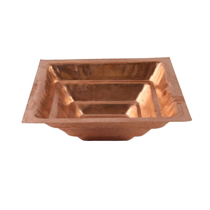 Hawan Kund Without Stand - 3 x 8.5 x 8.5 Inches | Copper Agni Kund/ Homa Kund for Pooja