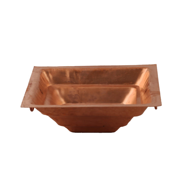 Hawan Kund Without Stand - 3 x 8.5 x 8.5 Inches | Copper Agni Kund/ Homa Kund for Pooja