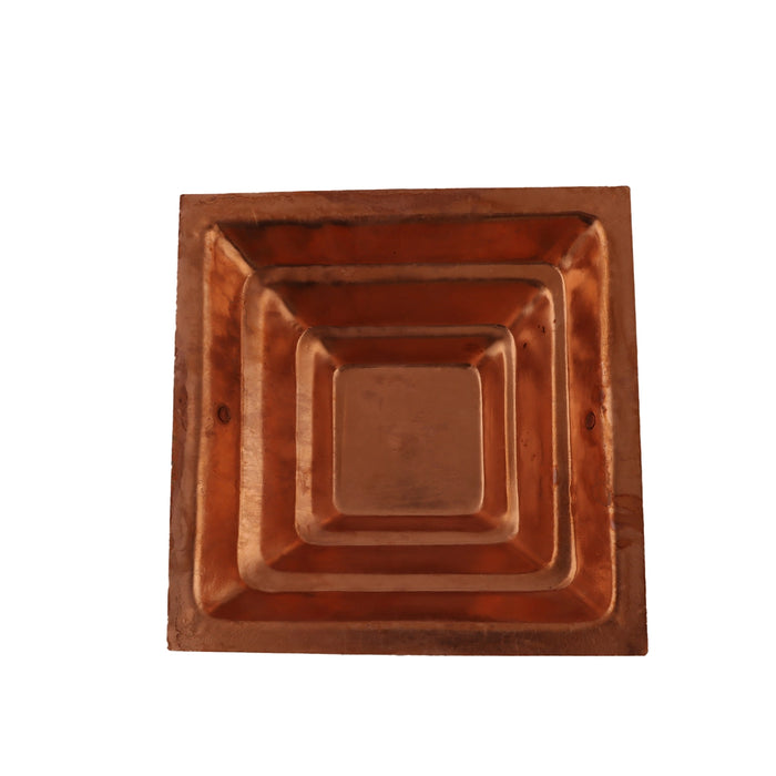 Hawan Kund Without Stand - 3 x 8.5 x 8.5 Inches | Copper Agni Kund/ Homa Kund for Pooja