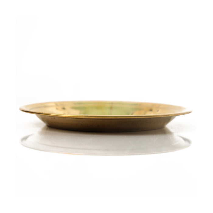 Thali Plate - 8 Inches | Ring Design Brass Plate/ Pooja Plate For Offering And Ritual