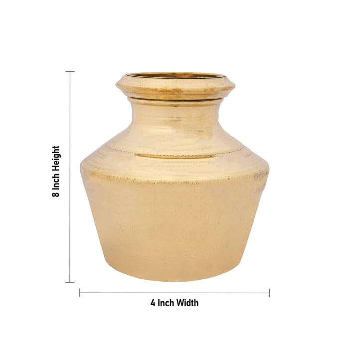 Kalash Pot - 8 x 4 Inches | Brass Kalash/ Pooja Pot for Home
