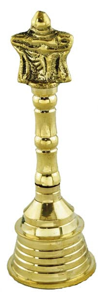 Brass Hand Bell | Pooja Bell/ Shankh Chakra Handle Brass Bell for Home