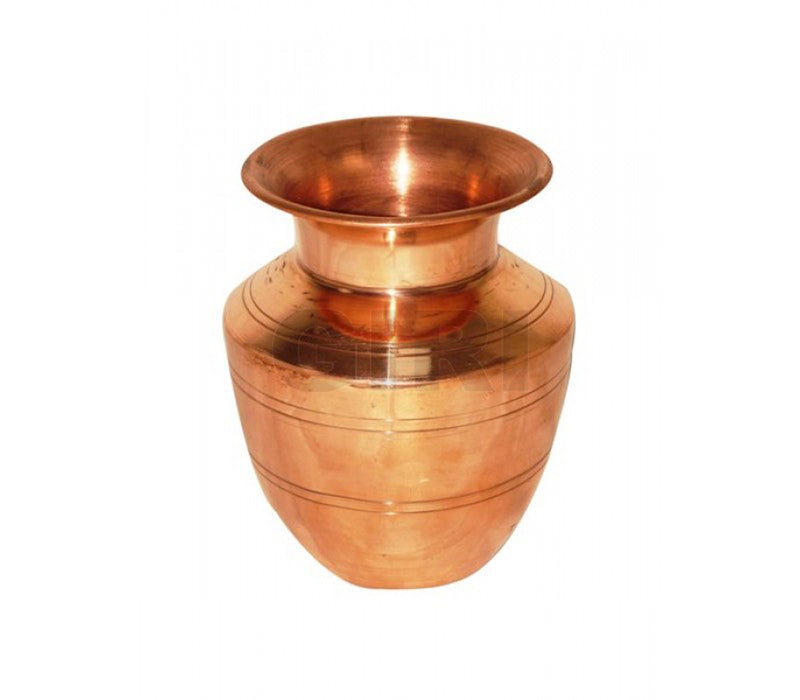 Copper Lota - 6.5 X 4.5 Inches | Iyengar Chombu/ Kalash For Pooja And Water Storage