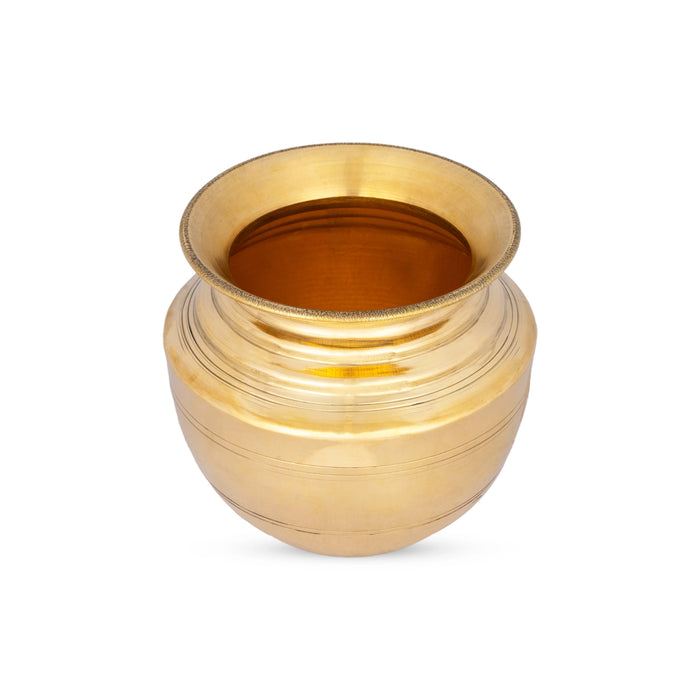 Brass Lota - 5 x 4.25 Inches | Brass Kalash/ Brass Chombu for Pooja