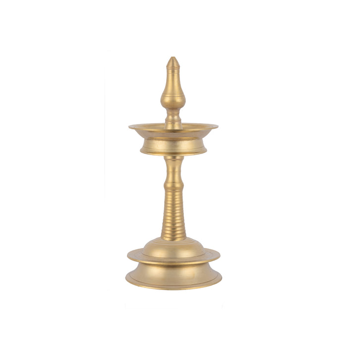 Kerala Vilakku - 11 x 4.5 Inches | Brass Kerala Kuthu Vilakku/ Nilavilakku/ Kerala Lamp for Pooja