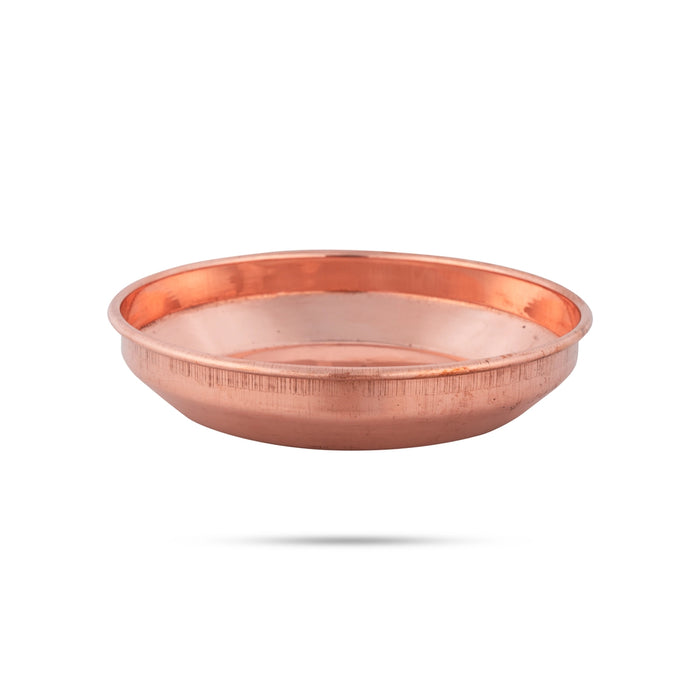 Copper Plate - 1 x 5.5 Inches | Thali Plate/ Pooja Plate for Home