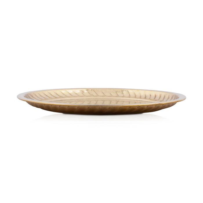 Brass Plate - 1 x 9 Inches | Thali Plate/ Ring Design Brass Plate for Pooja/ 280 Gms Approx
