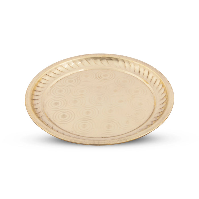 Brass Plate - 1 x 9 Inches | Thali Plate/ Ring Design Brass Plate for Pooja/ 280 Gms Approx
