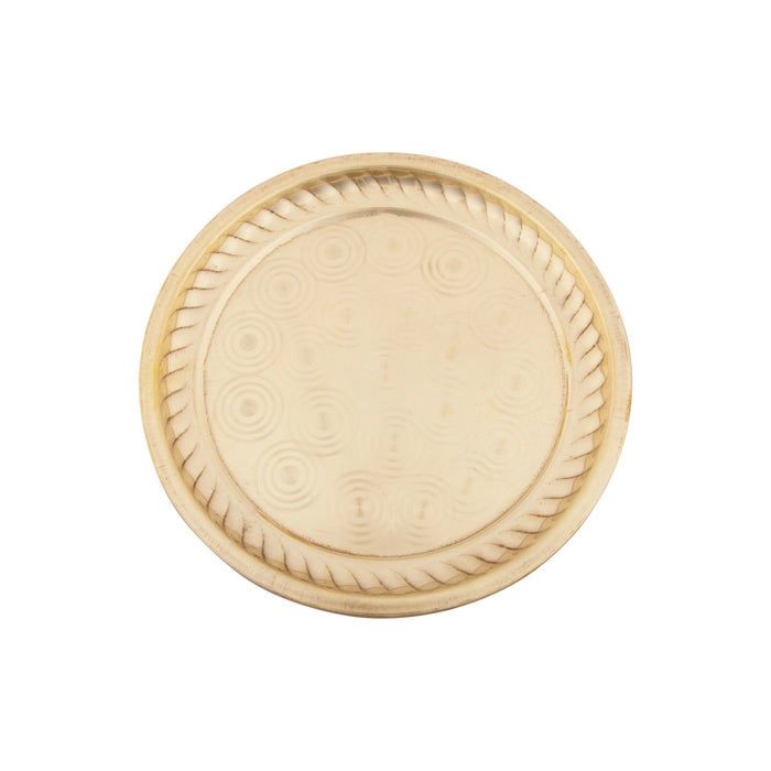 Brass Plate - 1 x 9 Inches | Thali Plate/ Ring Design Brass Plate for Pooja/ 280 Gms Approx