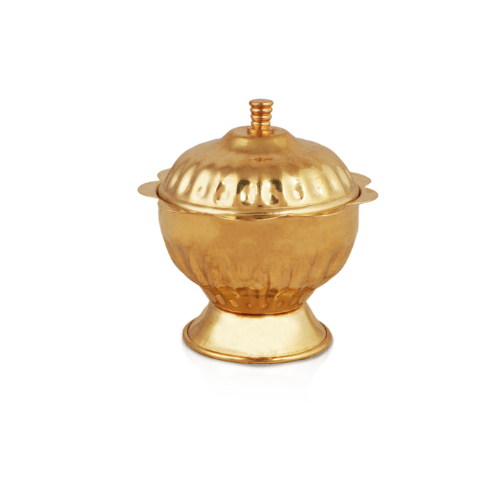 Brass Kumkum Bharani - 2.5 x 2.25 Inches | Kumkum Box/ Sindoor Pot/ Kumkum Pot For Pooja And Women