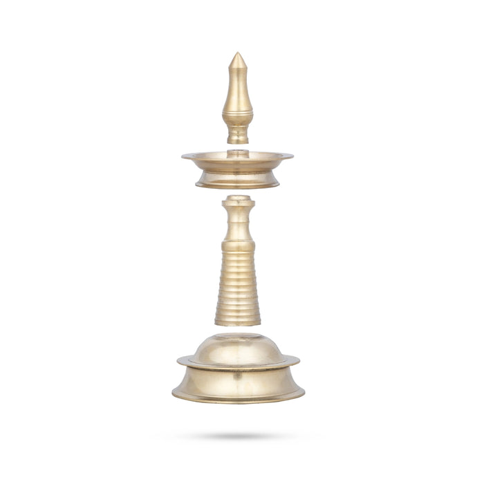 Brass Kerala Lamp - 5 x 4 Inches | Brass Kuthuvilakku/ Kerala Deepam for Pooja