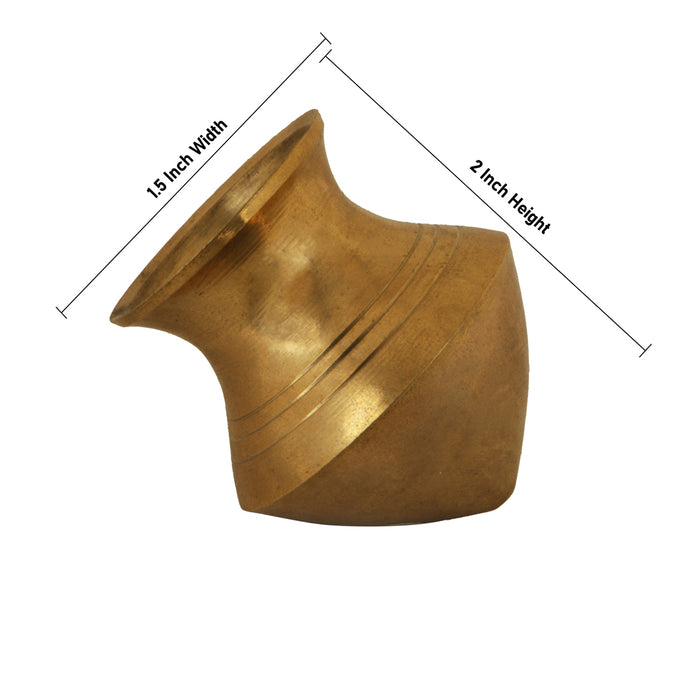 Abhishek Lota - 1.5 x 2 Inches | Brass Chombu/ Abhishek Pot For Pooja Rituals & Water Offering