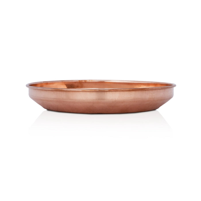 Copper Plate - 1.5 x 9 Inches | Thali Plate/ Hariwana Design Pooja Plate for Home