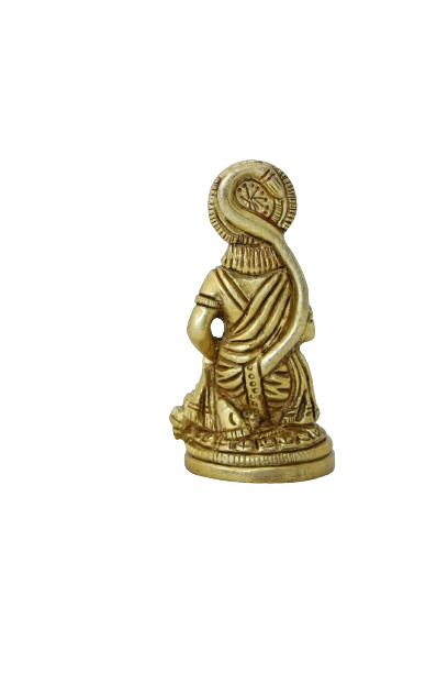 Brass Hanuman Statue - 3 Inches | Antique Finish Anjaneya Swamy Idol for Puja/ 100 Gms Approx