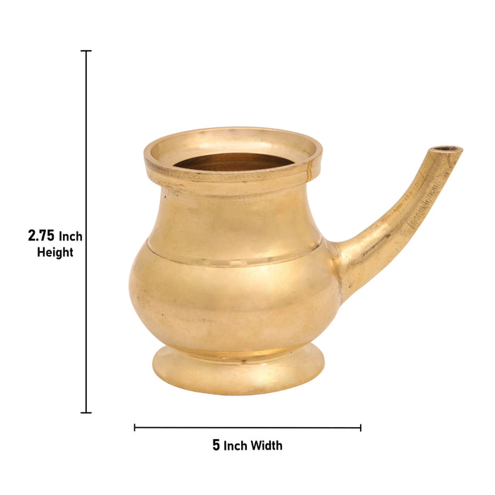 Kamandal - 2.75 x 5 Inches | Brass Kamandalam/ Brass Kindi for Pooja