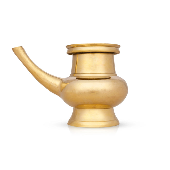 Kamandal - 3.5 x 6 Inches | Brass Kamandalam/ Brass Kindi for Pooja