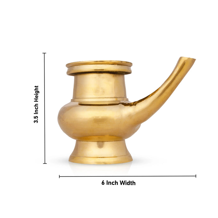 Kamandal - 3.5 x 6 Inches | Brass Kamandalam/ Brass Kindi for Pooja