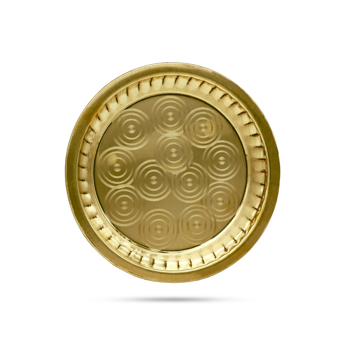 Thali Plate - 6.5 Inches | Ring Design Brass Plate/ Pooja Plate For Offering And Ritual