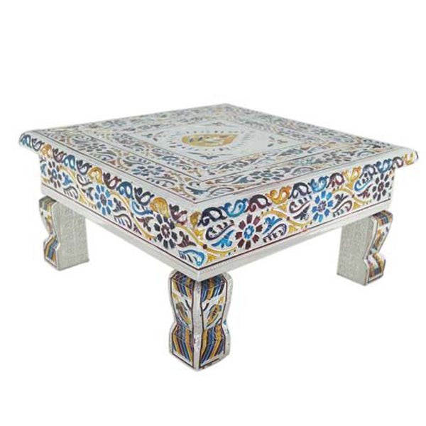 Bajot | Meenakari Design Manai/ Silver, Gold Polish Chowki for Pooja