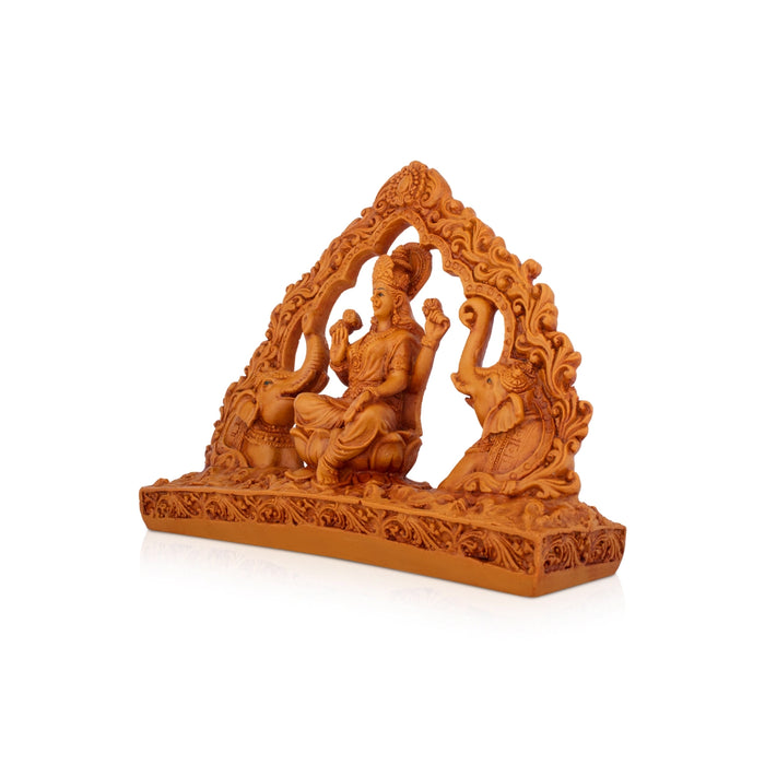 Gajalakshmi Statue - 8 x 10 Inches | Resin Statue/ Wooden Polish Gajalaxmi Idol for Pooja