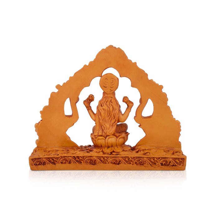 Gajalakshmi Statue - 8 x 10 Inches | Resin Statue/ Wooden Polish Gajalaxmi Idol for Pooja
