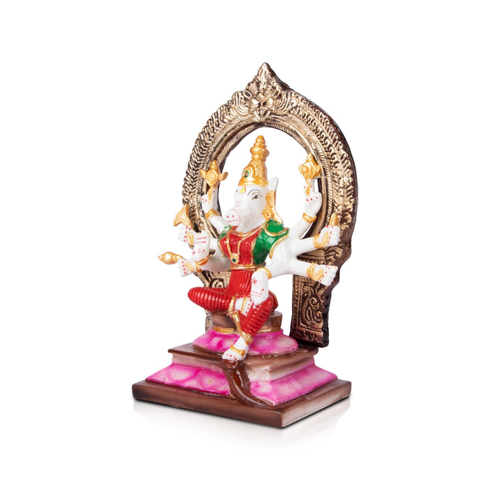 Varahi Idol With Arch - 9 x 6.5 Inches | Resin Statue/ Varahi Amman Statue for Worship
