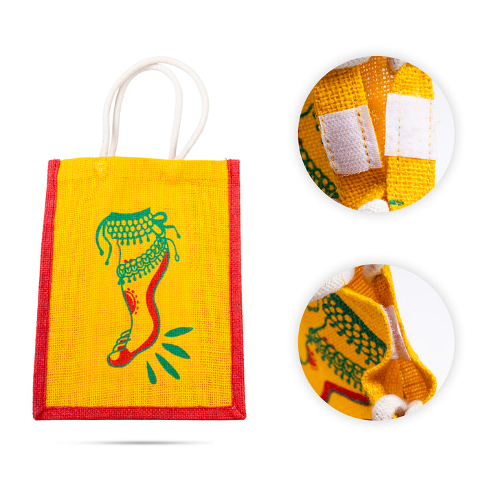 Jute Bag With Velcro - 10 x 8 Inches | Jute Shopping Bag/ Reusable Bag/ Jute Tote Bag for Women