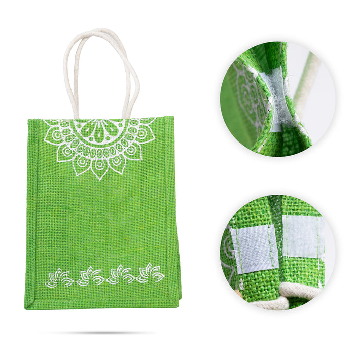 Jute Bag With Velcro - 10 x 8 Inches | Jute Shopping Bag/ Reusable Bag/ Jute Tote Bag for Women