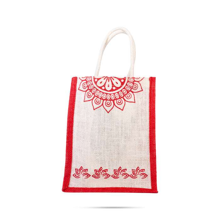 Jute Bag With Velcro - 10 x 8 Inches | Jute Shopping Bag/ Reusable Bag/ Jute Tote Bag for Women