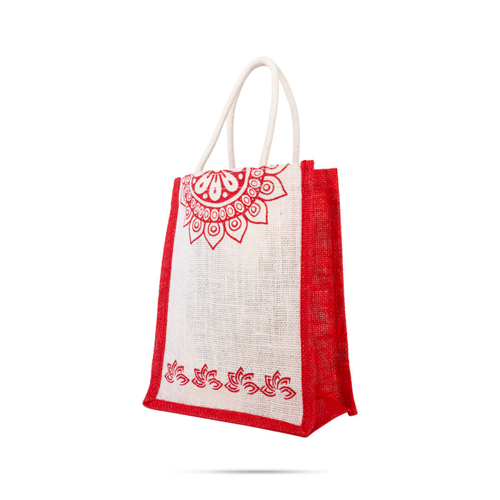 Jute Bag With Velcro - 10 x 8 Inches | Jute Shopping Bag/ Reusable Bag/ Jute Tote Bag for Women