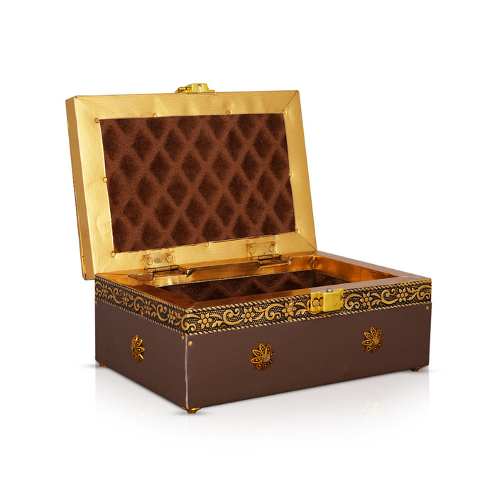 Jewel box - 3 x 6 Inches | Decorative Storage Box/ Pooja box/ Wooden Container for Women